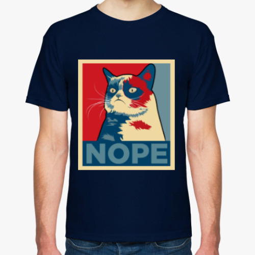 Футболка с принтом Grumpy cat - NOPE