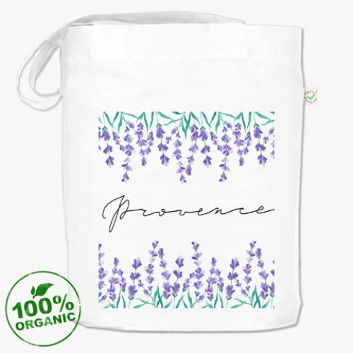 Сумка шоппер Прованс: Лаванда акварель