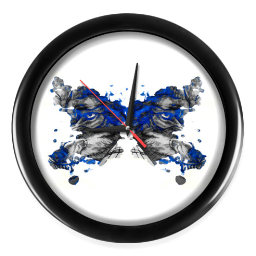 Настенные часы с принтом Пятно Роршеха