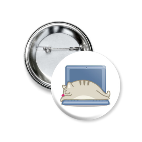 Значок 37мм с принтом Котик