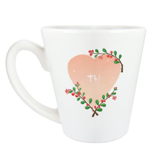 Чашка Латте с принтом Клюква