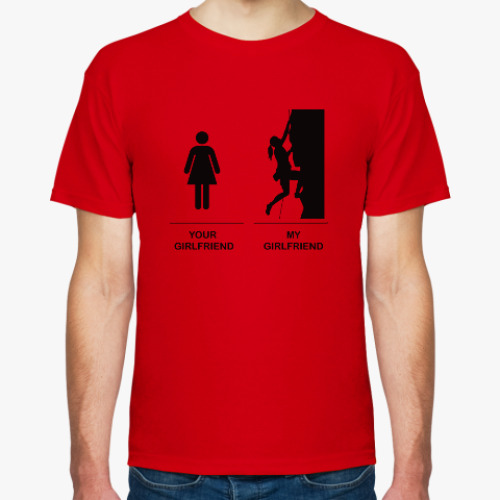 Футболка с принтом Моя девушка  - скалолазка | Climbing girl