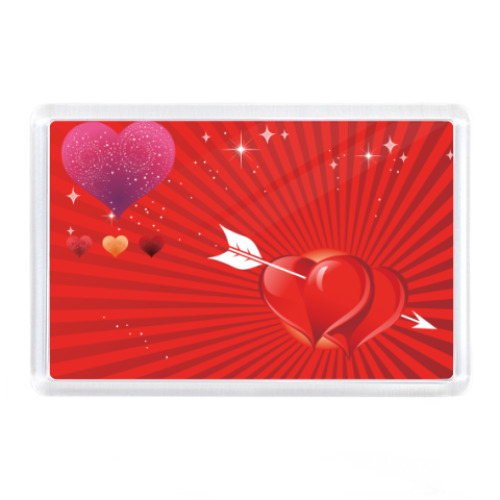 Магнит с принтом Влюбленные сердца