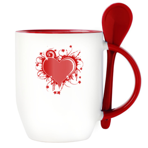 Кружка с ложкой Сердечко