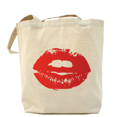 Сумка шоппер с принтом Губы