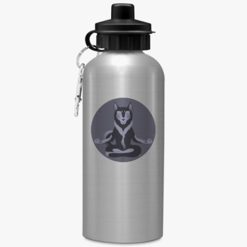 Бутылка с карабином (500 мл) с принтом  Animal Zen: H is for Husky