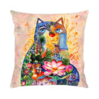 кот с лотосом