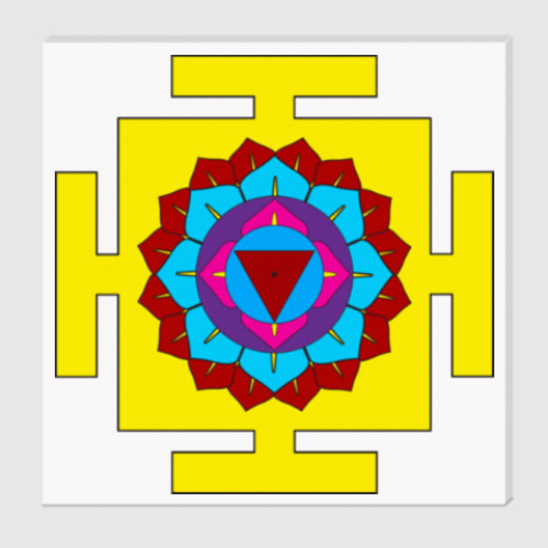 Холст с принтом Маха-Лакшми-янтра для медитаций