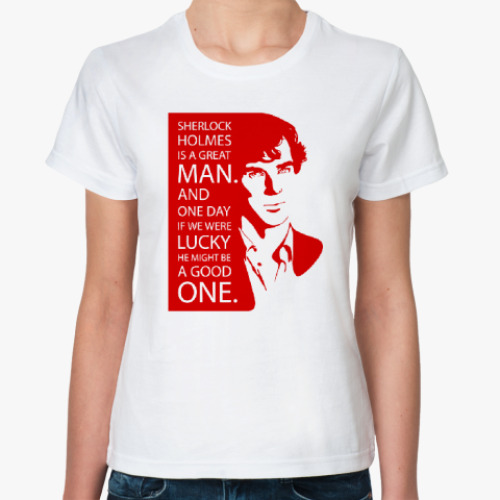 Классическая футболка с принтом Шерлок(Sherlock)