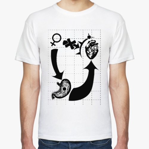 Футболка с принтом Путь к сердцу мужчины