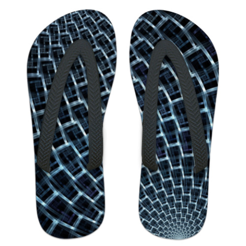 Шлепанцы (сланцы) с принтом Кубы 3D Абстракция