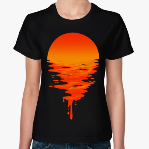 Женская футболка с принтом Солнечный Закат