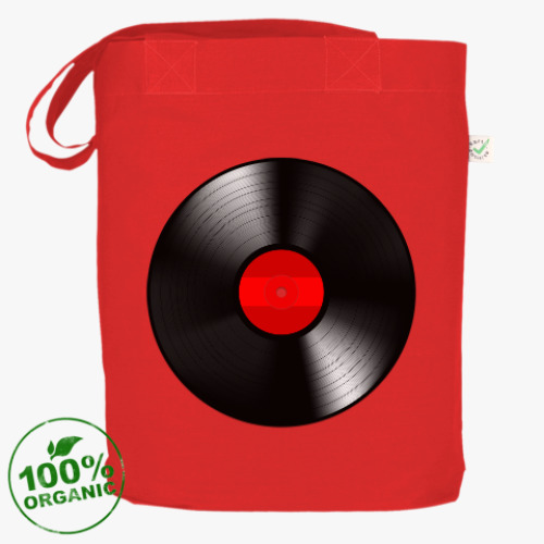 Сумка шоппер с принтом Виниловая пластинка