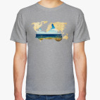 Классическая футболка Пейзаж мотоцикла