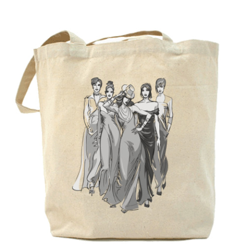 Сумка шоппер с принтом Девушки