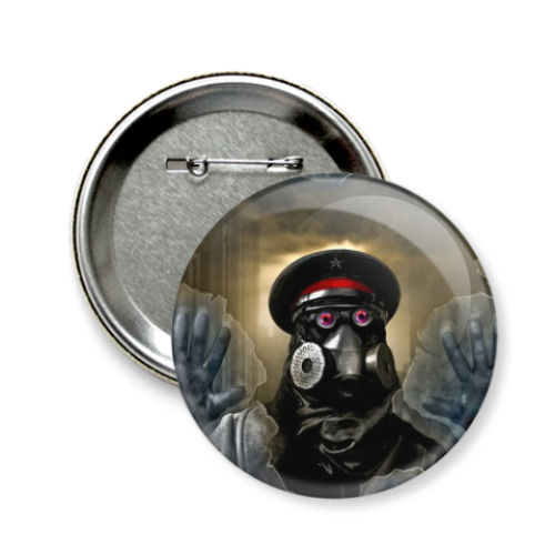 Значок 58мм с принтом Captain Apocalypse