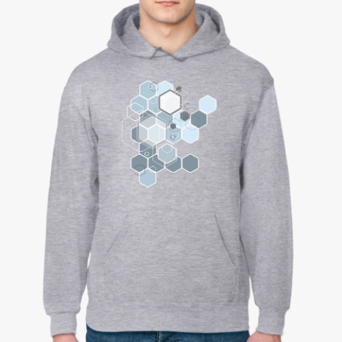 Толстовка худи с принтом Абстракция-гексагон