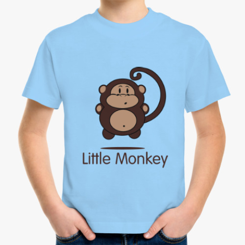 Детская футболка с принтом Прикольная обезьянка. Little Monkey Design
