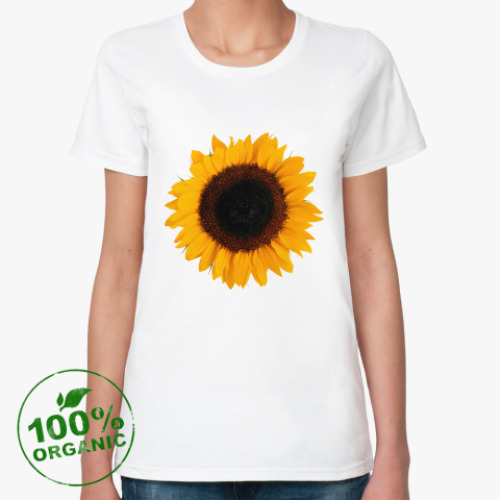 Женская футболка из органик-хлопка Подсолнух