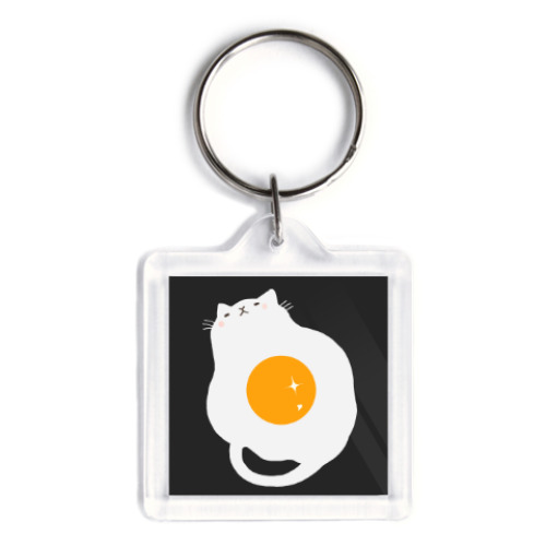 Брелок с принтом Кот-яичница