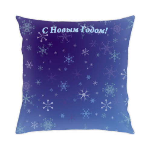 Подушка с принтом Снеговик Новый Год