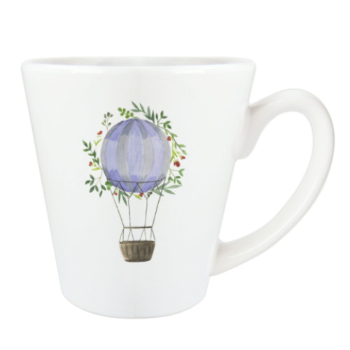 Чашка Латте Воздушный шар в цветах