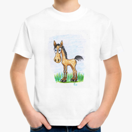 Детская футболка с принтом Лошадка