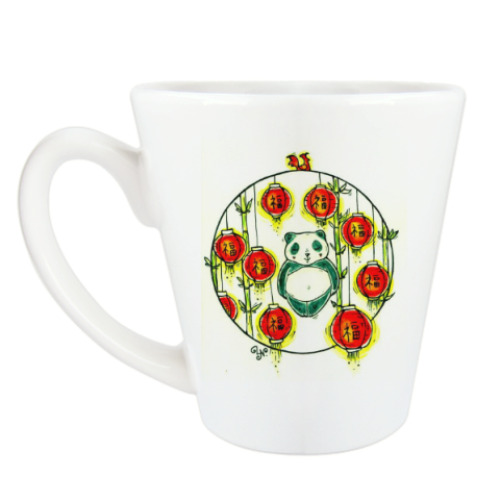 Чашка Латте с принтом Пожелание Счастья