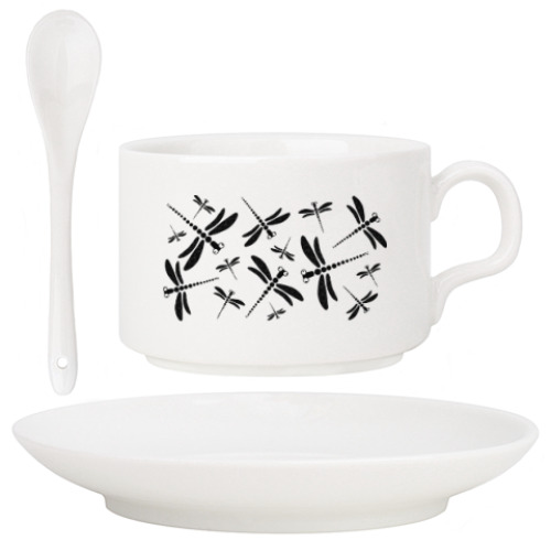 Кофейный набор с принтом Стрекозы