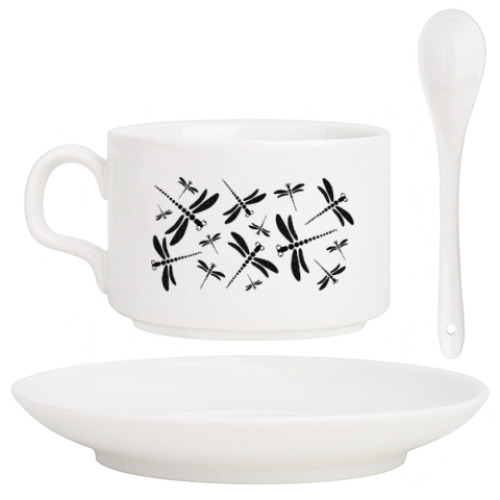 Кофейный набор с принтом Стрекозы