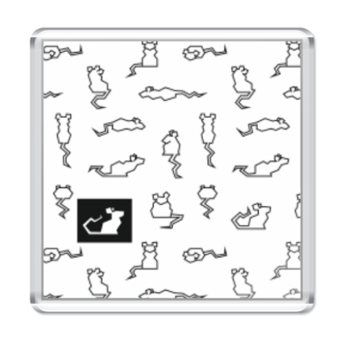 Магнит с принтом Узор из крыс