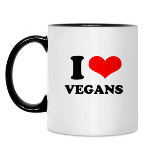 Кружка с принтом I love my vegan