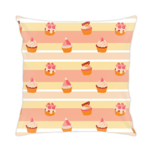 Подушка с принтом cupcakes
