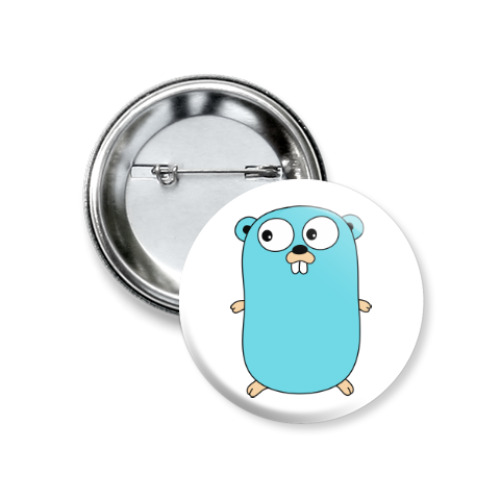 Значок 37мм с принтом Golang