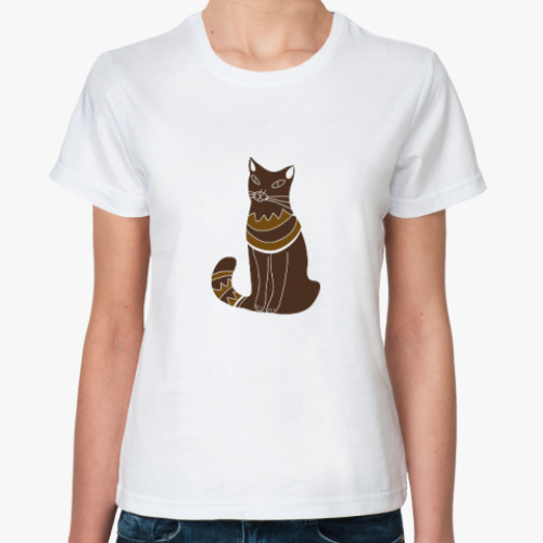 Классическая футболка с принтом Cat