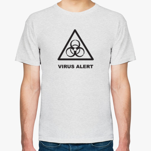 Футболка с принтом Virus alert. Вирусная угроза