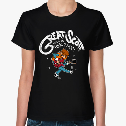 Женская футболка с принтом Марти Макфлай (Назад в Будущее)