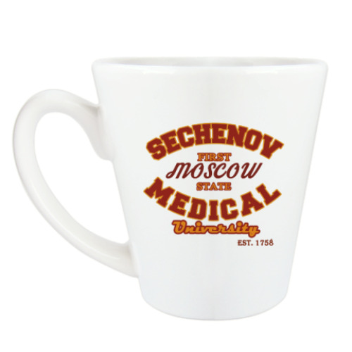Чашка Латте с принтом Первый мед Сеченова