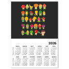 Календарь A2 2026, белый Фрукты, Овощи и Ягоды