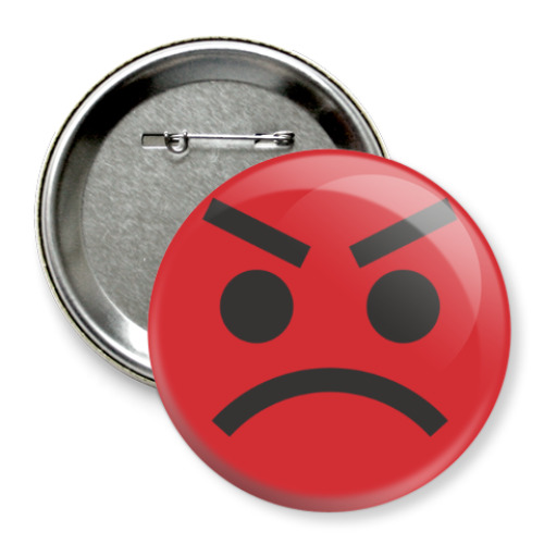 Значок 75мм Злой Смайл