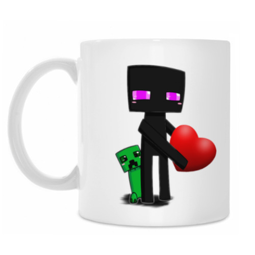 Кружка с принтом Влюбленный Эндермен