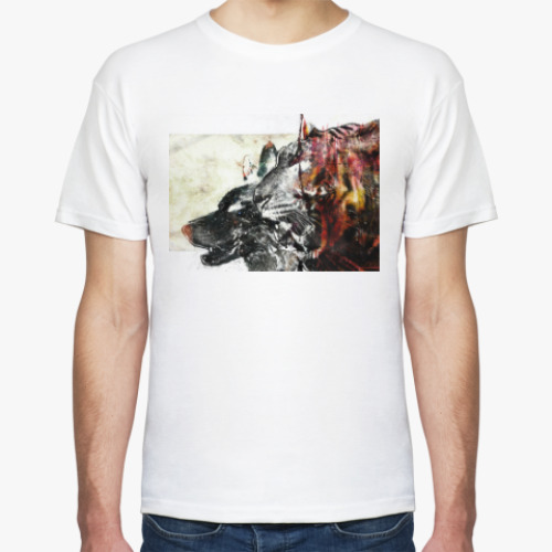 Футболка с принтом Волки / животные / абстракция