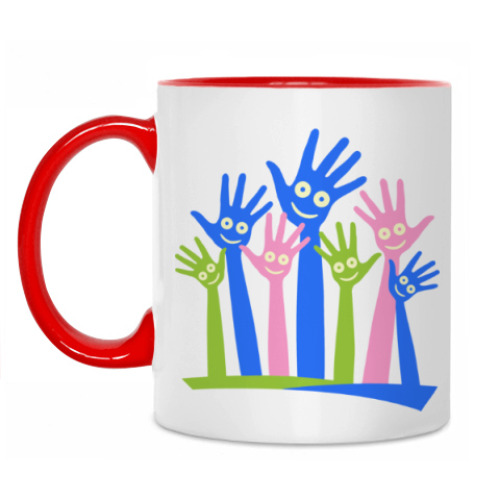 Кружка с принтом Hands Up