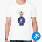 Олень хипстер новогодний в свитере