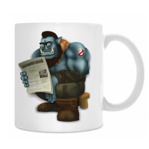 Кружка с принтом  Читающий орк