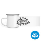 Кружка металлическая белая (круговая запечатка)