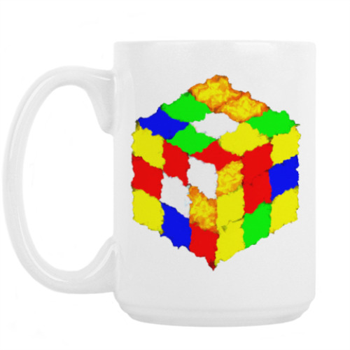 Кружка с принтом Кубик Рубика