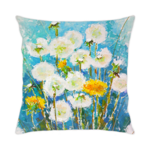 Подушка с принтом 'Одуванчики'