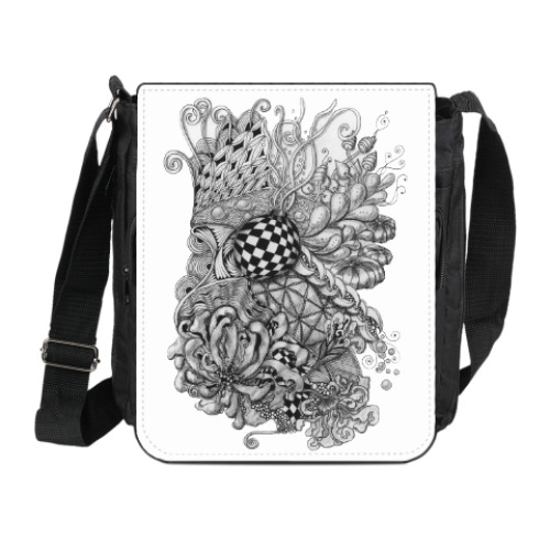 Сумка на плечо (мини-планшет) с принтом Иллюзии