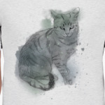 Серый сердитый кот